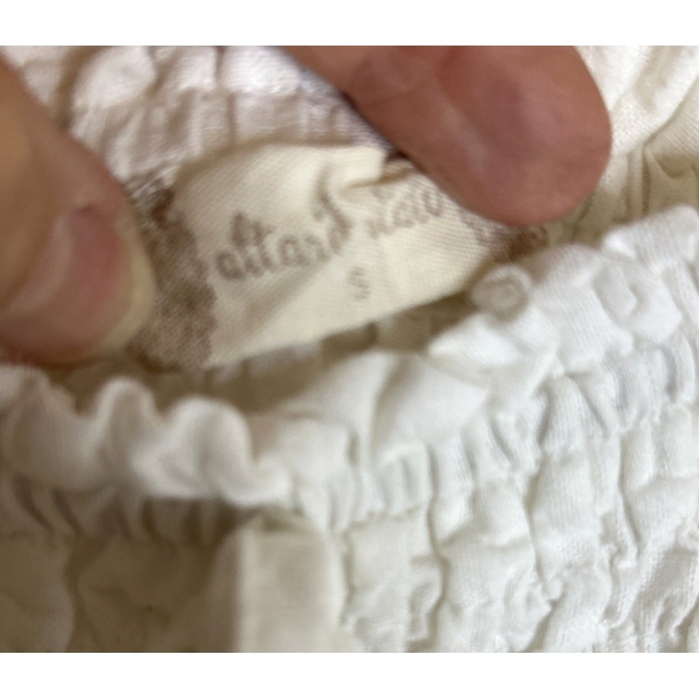 Altar'd State White Smocked Puff Sleeve Top Medium - Picture 3 of 8